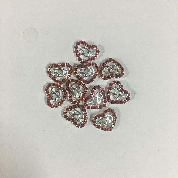 

PandaHall Alloy Rhinestone Cabochons, Valentine's Day Nail Art Decoration Accessories, Cadmium Free & Lead Free, Heart with Number 520..., Red