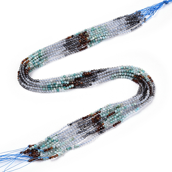 

PandaHall Natural Mixed Gemstone Beads Strands, Round Beads, Faceted, 2~2.5x2~2.5mm, Hole: 0.5mm, about 190~196pcs/strand, 15.35''~15.75''...