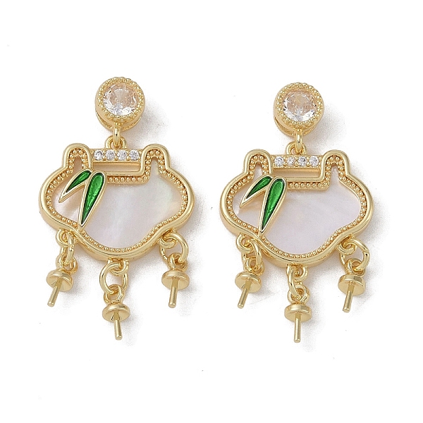 

PandaHall Brass & Shell & Clear Cubic Zirconia Pendants, with Enamel, Longevity Lock Charms, Real 18K Gold Plated, 29mm, Hole: 2.5x1.2mm...