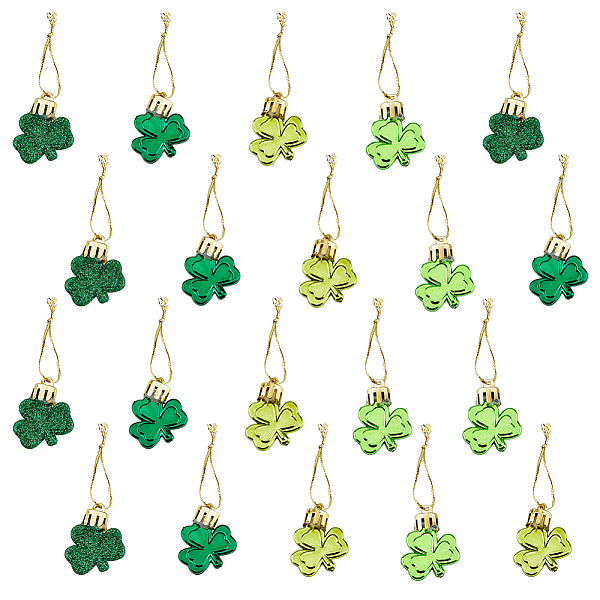 

PandaHall SUPERFINDINGS 40Pcs 4 Style Saint Patrick's Day Ornaments, Plastic Clover Pendants Decorations, Mixed Color, 85~92mm, 10pcs/style..., Multicolor