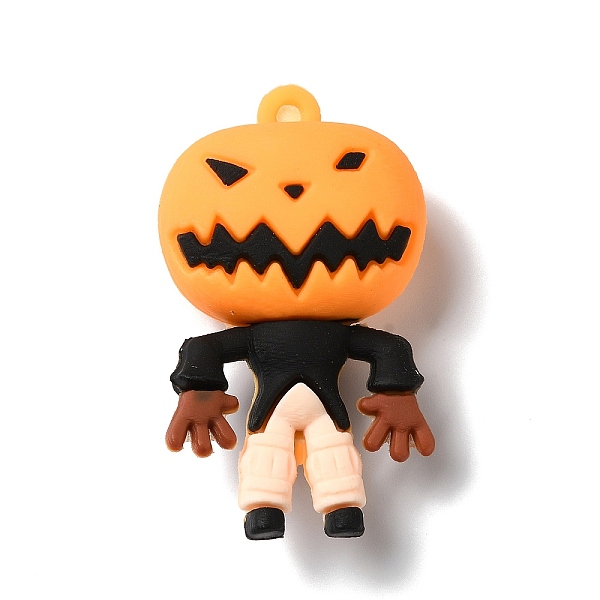 

PandaHall Halloween PVC Plastic Cartoon Big Pendants, for DIY Keychain Making, Pumpkin Charm, Black, 56x31x19mm, Hole: 3.2mm PVC Pumpkin...