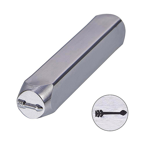 

PandaHall UNICRAFTALE 1Pc Iron Stamps Cuboid Arrow Pattern Metal Punch Stamp Stamping Press Tool Metal Steel Tag Stamping for Imprinting on...