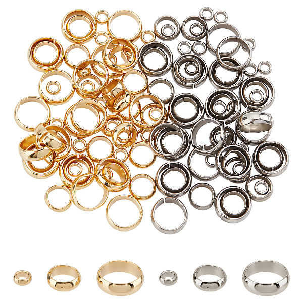 

PandaHall DICOSMETIC 120Pcs 3 Style 304 Stainless Steel Quick Link Connectors, Linking Rings, Ring, Golden & Stainless Steel Color...