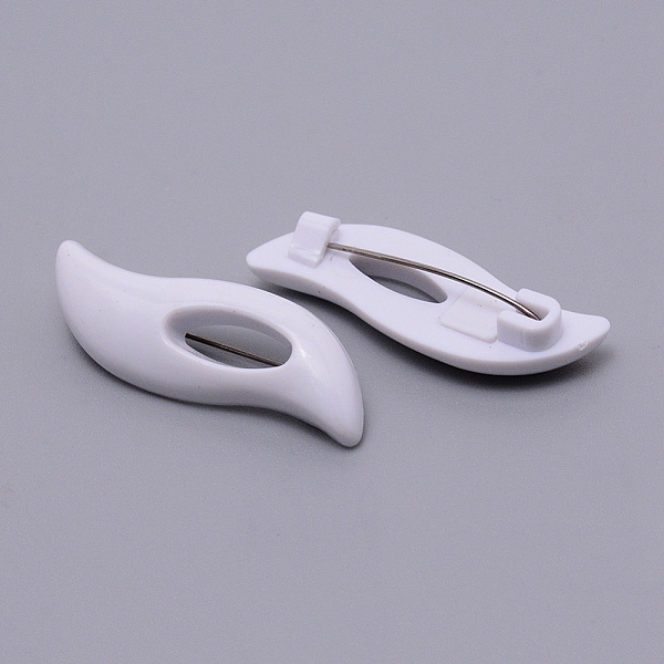 

PandaHall Resin Brooches, with Stainless Steel Pin, White, 40x13x9mm Resin White