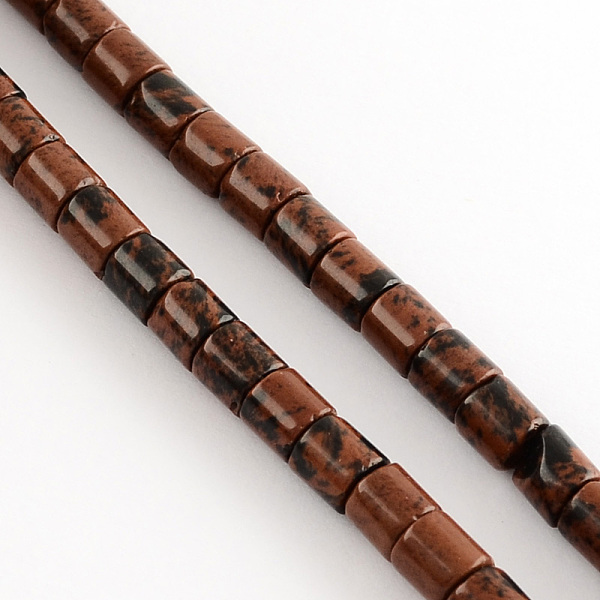 

PandaHall Natural Mahogany Obsidian Stone Bead Strands, Column, Dark Red, 6x6mm, Hole: 1mm, about 66pcs/strand, 15.7 inch Mahogany Obsidian...