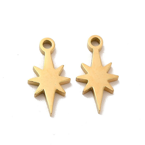 

PandaHall Ion Plating(IP) 304 Stainless Steel Charms, Laser Cut, Star, Golden, 13x7x1.5mm, Hole: 1.4mm 304 Stainless Steel Star