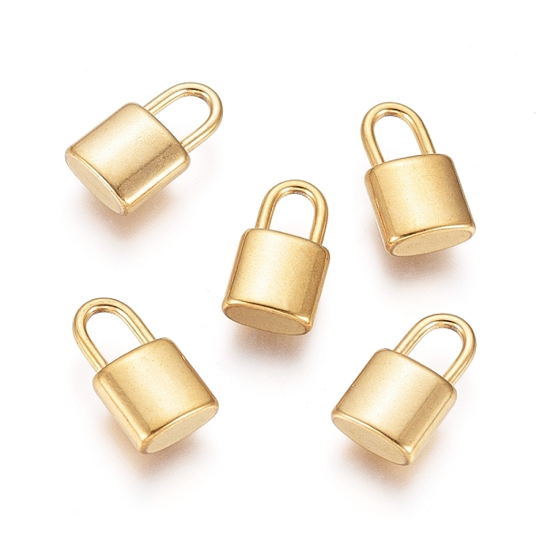 

PandaHall Vacuum Plating 304 Stainless Steel Pendants, Padlock, Golden, 11x6x3mm, Hole: 2.5x4mm 304 Stainless Steel Lock