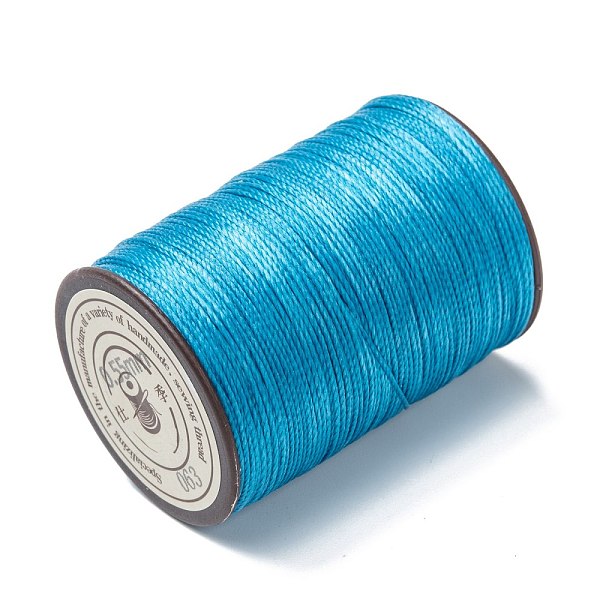 

PandaHall Round Waxed Polyester Thread String, Micro Macrame Cord, Twisted Cord, for Leather Sewing Stitching, Dodger Blue, 0.55mm, about...