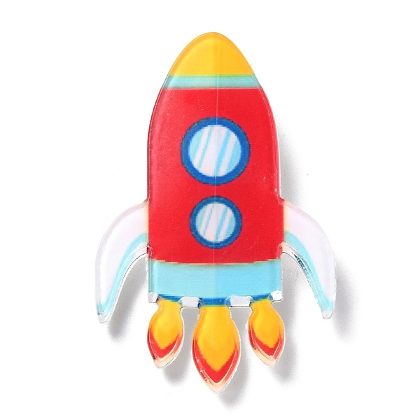 

PandaHall Rocket Acrylic Safety Brooch, Universe Space Lapel Pin for Backpack Clothes, Red, 47x31x2mm Acrylic Red