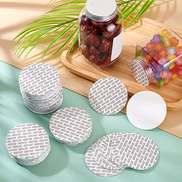 

PandaHall 100 Pcs Foam Lid Liner, 70mm Seal Cap Liner Jar Sealer Bottle Seals Waterproof Pressure Sensitive Seals Jar Seals Bottle Seals..., White