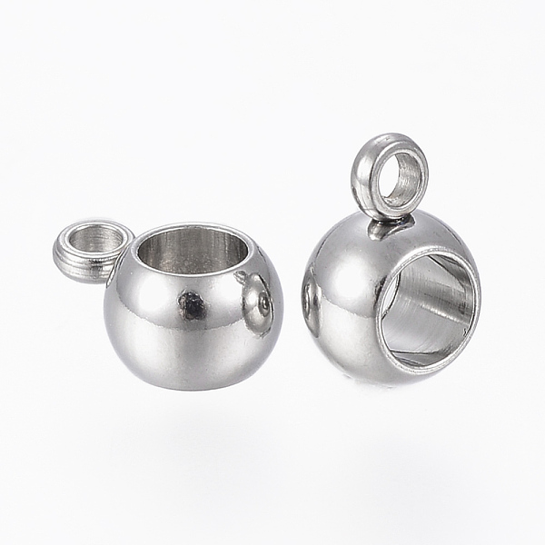 

PandaHall 201 Stainless Steel Tube Bails, Loop Bails, Round, Stainless Steel Color, 8.5x6x4mm, Hole: 1.5mm, Inner Diameter: 3.5mm 201...