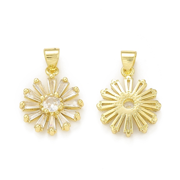 

PandaHall Rack Plating Brass Micro Pave Clear Cubic Zirconia Pendants, Cadmium Free & Lead Free, Long-Lasting Plated, Daisy Flower Charm...