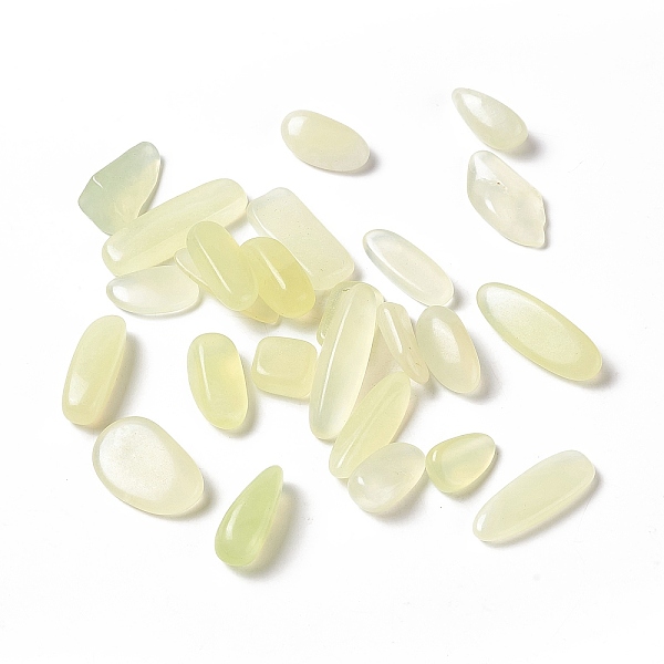 

PandaHall Natural New Jade Beads, No Hole/Undrilled, Nuggets, 19~25x7~11x2~9.5mm, about 280pcs/500g New Jade Nuggets