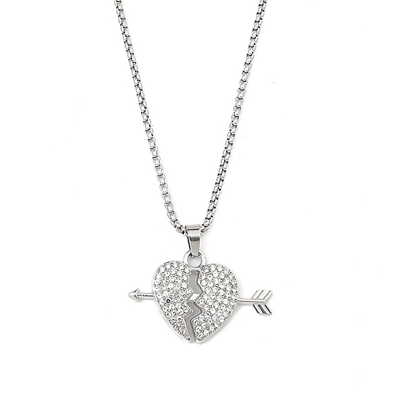 

PandaHall Zinc Alloy with Rhinestone Pendant Necklaces, 201 Stainless Steel Chains Necklaces, Heart, 23.62 inch(60cm) 201 Stainless Steel...