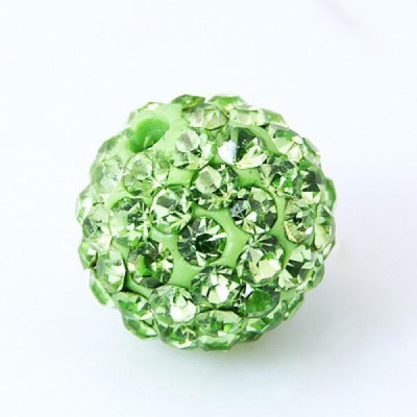 

PandaHall Polymer Clay Rhinestone Beads, Pave Disco Ball Beads, Grade A, Peridot, PP9(1.5.~1.6mm), 6mm, Hole: 1.2mm Polymer Clay+Glass..., Green