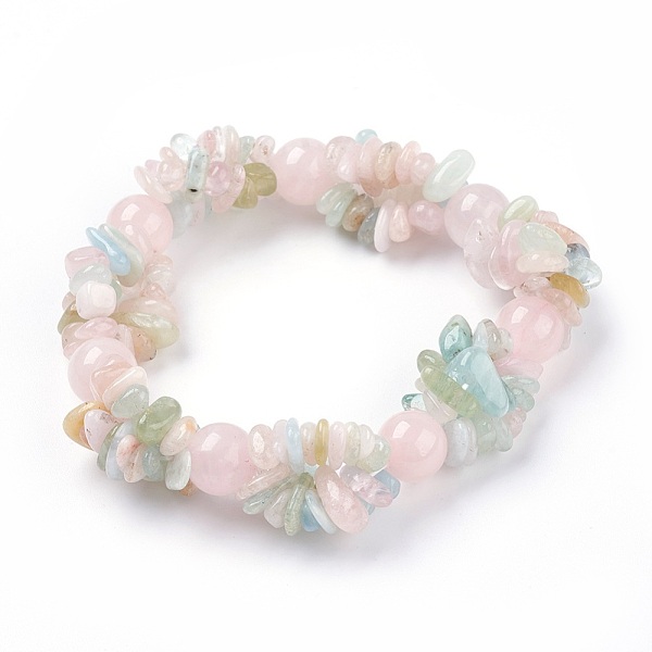 

PandaHall Natural Morganite Stretch Bracelets, 1-3/4 inch(4.6cm) Morganite Multicolor