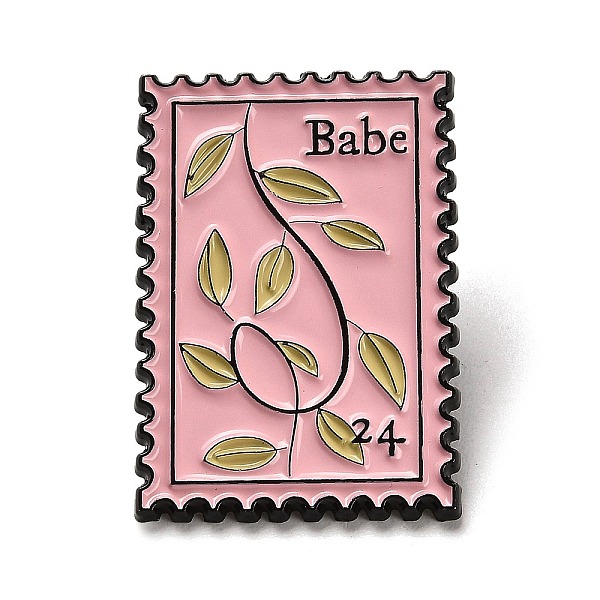 

PandaHall Rectangle Floral Stamp Enamel Pins, Alloy Brooch for Backpack Clothes, Pink, 31x21x1.5mm Alloy+Enamel Rectangle Pink
