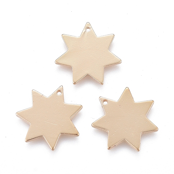 

PandaHall Brass Charms, Long-Lasting Plated, Star, Light Gold, 14x14x1mm, Hole: 0.8mm Brass Star