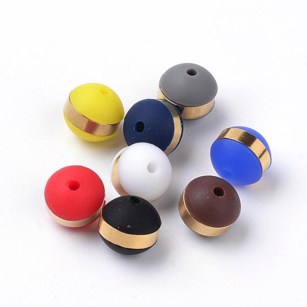 

PandaHall Silicone Beads, with 201 Stainless Steel Findings, Round, Golden, Mixed Color, 8mm, Hole: 1.5mm Silicone Round Multicolor
