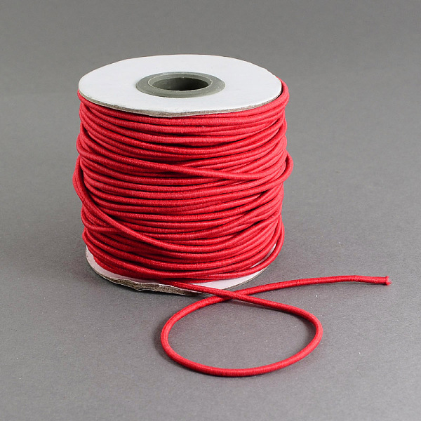 

PandaHall Round Elastic Cord, with Nylon Outside and Rubber Inside, Red, 2mm, about 43.74 yards(40m)/roll Elastic Fibre Round Red