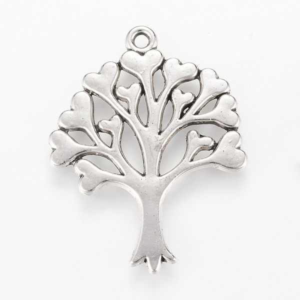 

PandaHall Tibetan Style Alloy Pendants, Tree, Cadmium Free & Lead Free, Antique Silver, 33x25x2mm, Hole: 2mm, about 380pcs/1000g Alloy Tree