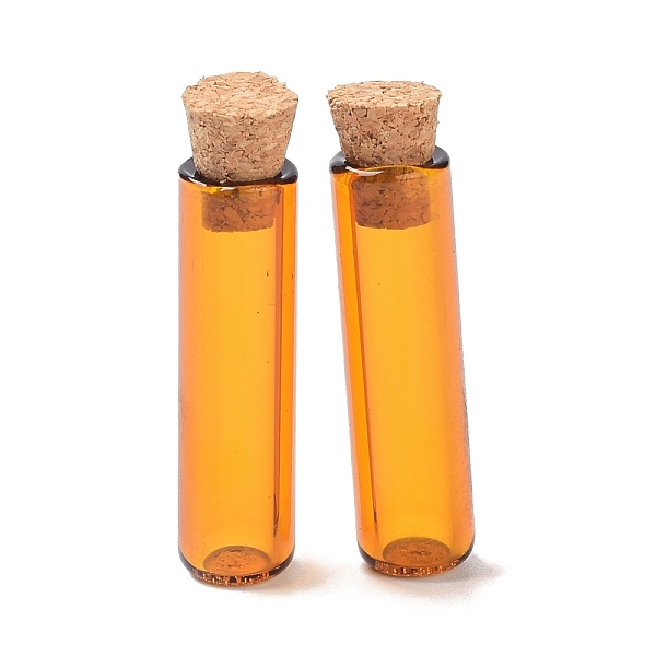 PandaHall Tube Glass Cork Bottles Ornament, Glass Empty Wishing Bottles, DIY Vials for Pendant Decorations, Gold, 8x35mm Glass Tube Gold