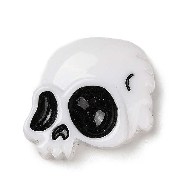 

PandaHall Skull Halloween Opaque Resin Decoden Cabochons, Halloween Jewelry Craft, White, 25.5x27x7.5mm Resin Skull White