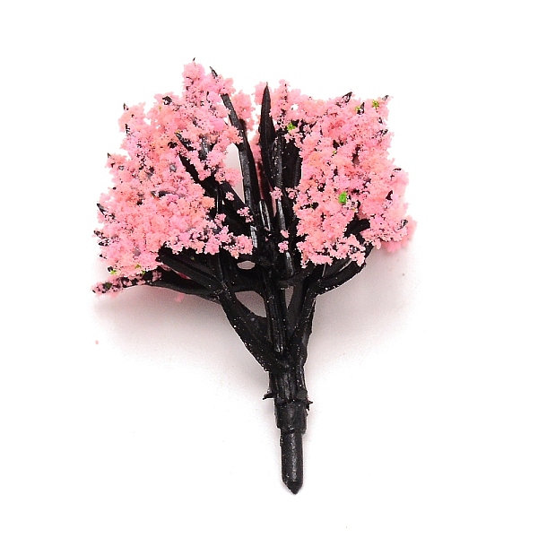 

PandaHall Plastic Model Ornament, Tree, for Desk Home Decoration, Hot Pink, 40~42x30~37mm Plastic Tree