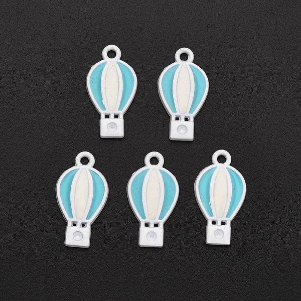 

PandaHall Spray Painted Alloy Enamel Pendants, Hot-air Balloon, Light Blue, 20x11x2mm, Hole: 1.6mm Alloy+Enamel Balloon