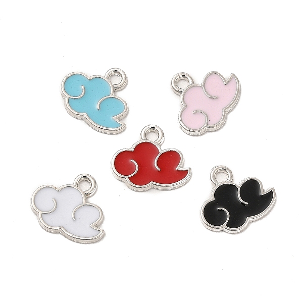 

PandaHall Alloy Enamel Charms, Mixed Color, Cloud Charm, Platinum, 12x14x1mm, Hole: 1.5mm Alloy+Enamel Cloud Multicolor