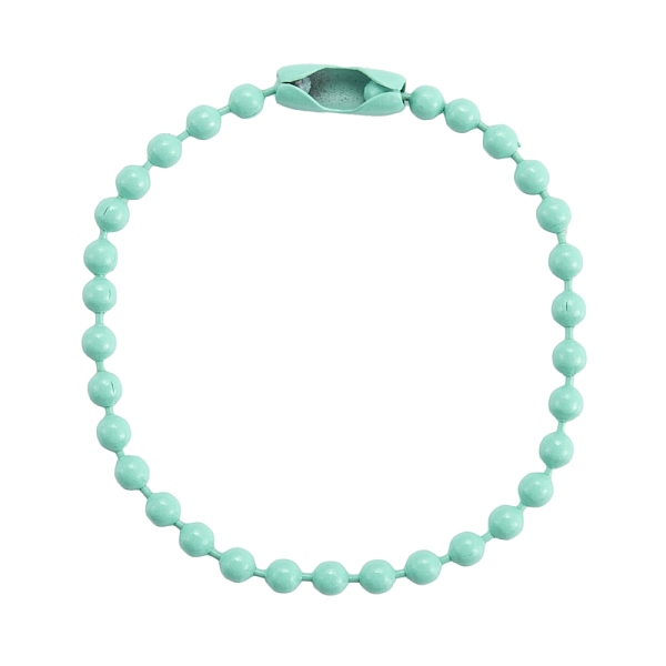 

PandaHall Eco-Friendly Iron Ball Chains with Connectors, for Ball Chain Hang Tag Making, Lead Free & Nickel Free, Turquoise, 4-1/2 inch..., Green