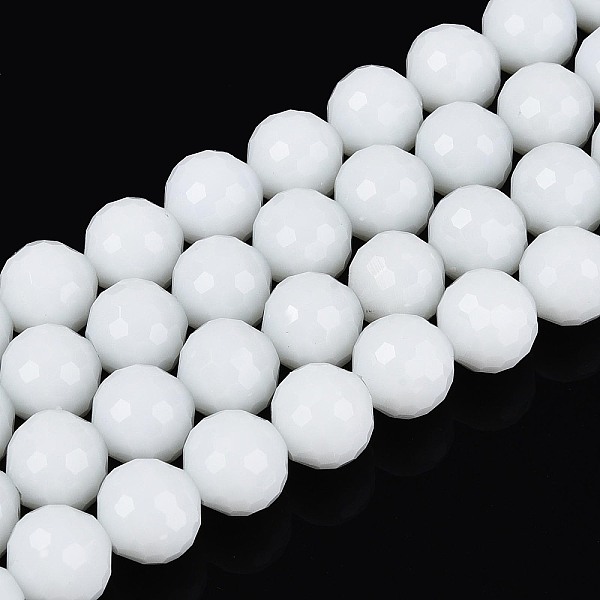 Chapelets de perle en verre opaque de couleur unie