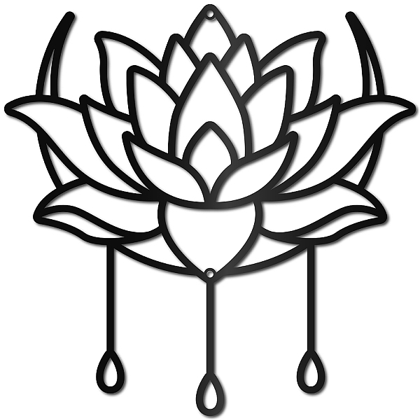 

PandaHall CREATCABIN Mandala Metal Wall Art Decor Black Wall Hanging Decor Lotus Flower Wall Decor Moon Silhouette Sculpture Decoration Sign...