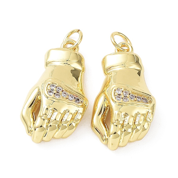 

PandaHall Rack Plating Brass with Cubic Zirconia Pendants, Lead Free & Cadmium Free, Long-Lasting Plated, Hand, Real 18K Gold Plated..., Clear
