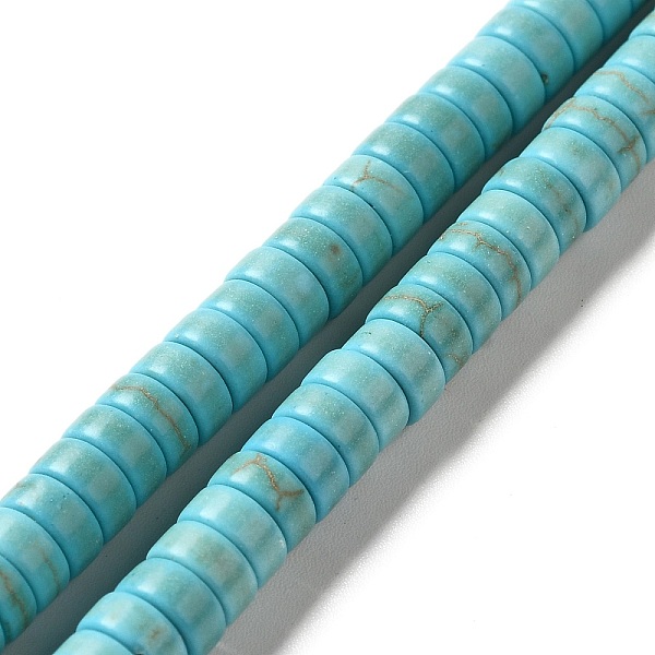 

PandaHall Synthetic Turquoise Dyed Beads Strands, Heishi Beads, Flat Round/Disc, Turquoise, 6x3mm, Hole: 1mm, about 124pcs/strand, 14.57''..., Green