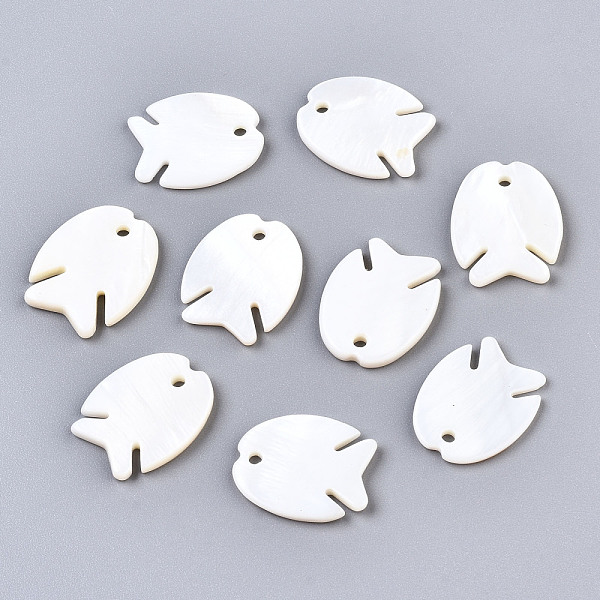 

PandaHall Natural Freshwater Shell Pendants, Fish, 17x14x2mm, Hole: 1.6mm Freshwater Shell Fish