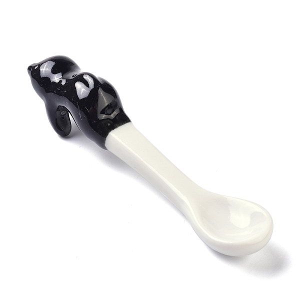 

PandaHall Porcelain Cat Animal Hanging Spoons, Black, 109~111x22~23x28~29mm Porcelain Black