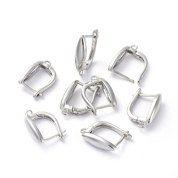 

PandaHall Brass Hoop Earring Findings with Latch Back Closure, with Horizontal Loop, Long-Lasting Plated, Horse Eye, Real Platinum Plated...