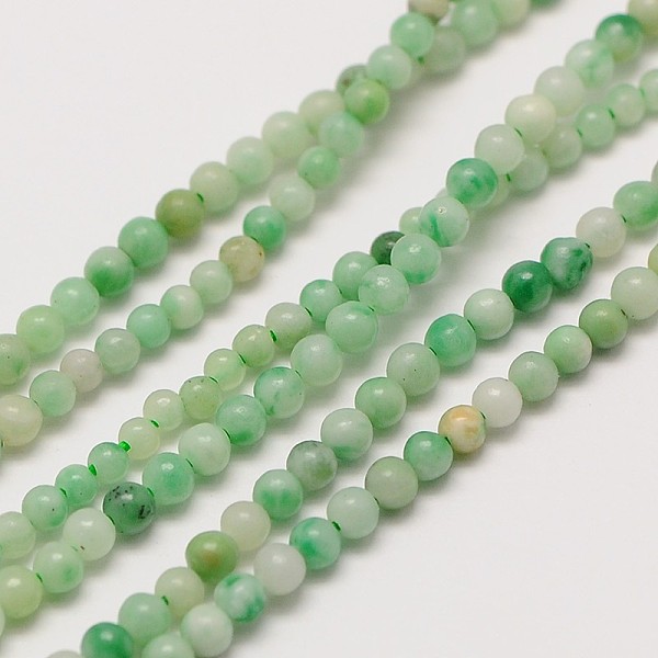 

PandaHall Natural Gemstone Qinghai Jade Round Beads Strands, 3mm, Hole: 0.8mm, about 126pcs/strand, 16 inch Qinghai Jade Round