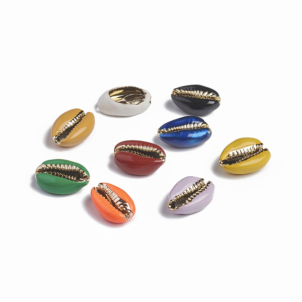 

PandaHall Electroplated Cowrie Shell Beads, No Hole Beads, with Enamel, DIY Craft Jewelry Making Accessories, Mixed Color, 17.2x12.2x7.5mm..., Multicolor