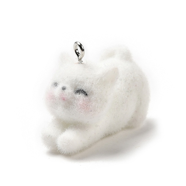 Flocky Resin Pendants