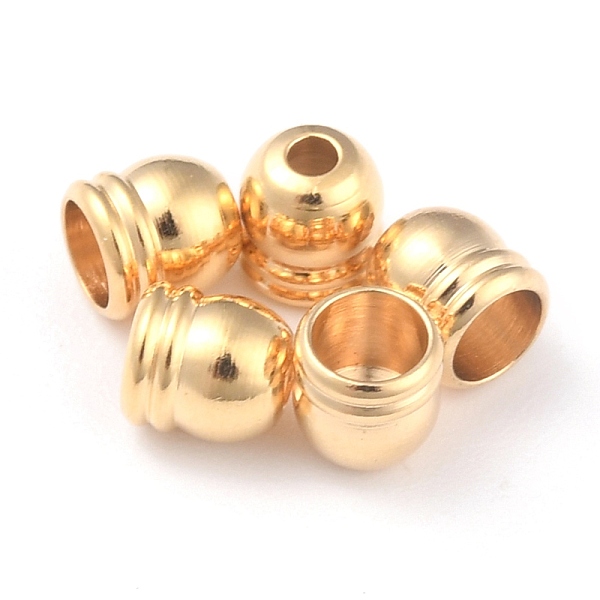 

PandaHall Brass Core End Caps, Long-Lasting Plated, Column, Real 24K Gold Plated, 4.5x4mm, Hole: 1.4mm, Inner Diameter: 2mm Brass