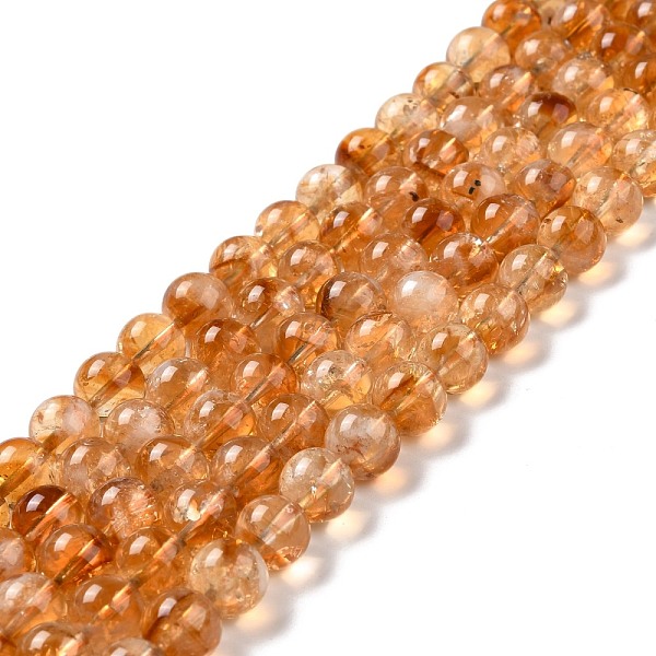

PandaHall Natural Citrine Bead Strands, Round, 10mm, Hole: 1mm, about 39pcs/strand, 15.08''(38.3cm) Citrine Round