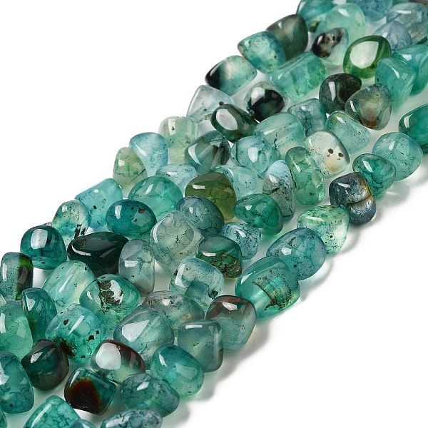 

PandaHall Natural Agate Beads Strands, Nuggets, Tumbled Stone, Dyed & Heated, Light Sea Green, 5~11x5~12x5~11mm, Hole: 1~1.4mm, about...