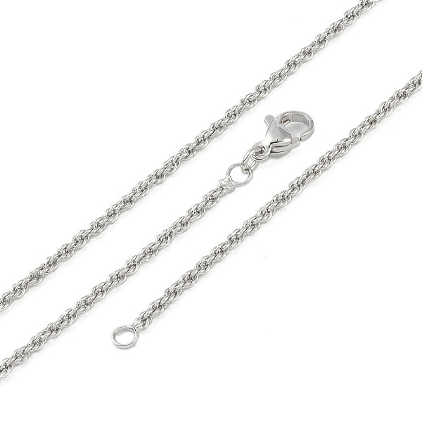 

PandaHall Brass Necklace Makings, Rope Chains, Platinum, 23.62 inch(60cm) Brass