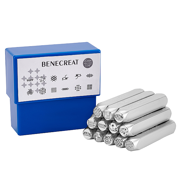 

PandaHall BENECREAT Iron Stamps Seal, for Imprinting Metal, Plastic, Wood, Leather, Platinum, Sign Pattern, 65.5x10mm, Pattern: 6mm...