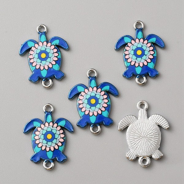 Alloy Enamel Printed Connector Charms