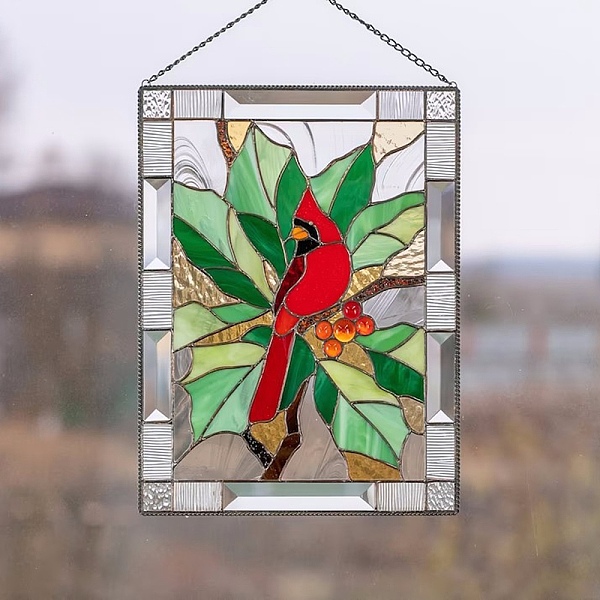 

PandaHall Stained Acrylic Window Planel with Chain, for Window Suncatcher Home Hanging Ornaments, Bird, 200x150mm Acrylic Bird