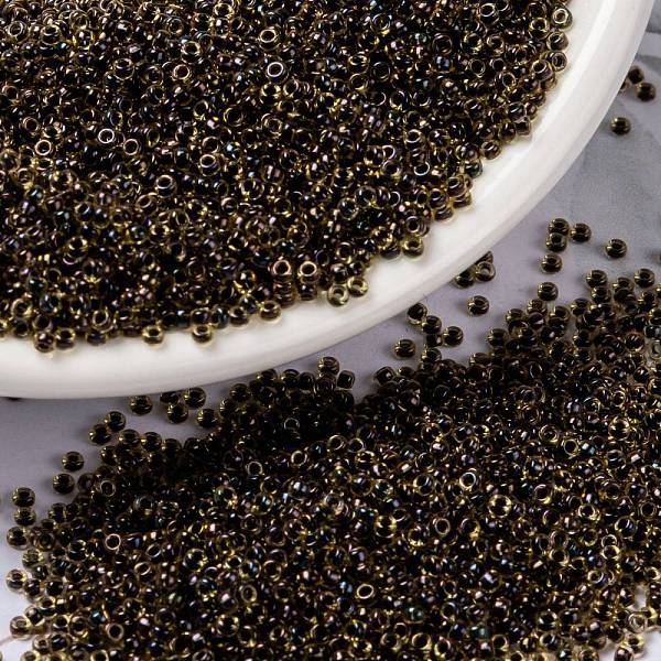 

PandaHall MIYUKI Round Rocailles Beads, Japanese Seed Beads, (RR380) Lined Steel Blue Luster, 15/0, 1.5mm, Hole: 0.7mm, about 27777pcs/50g...