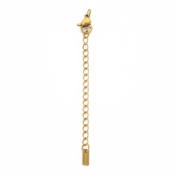 

PandaHall 304 Stainless Steel Chain Extender, Cadmium Free & Nickel Free & Lead Free, with Clasps and Tiny Rectangle Charm, Golden, 50mm...